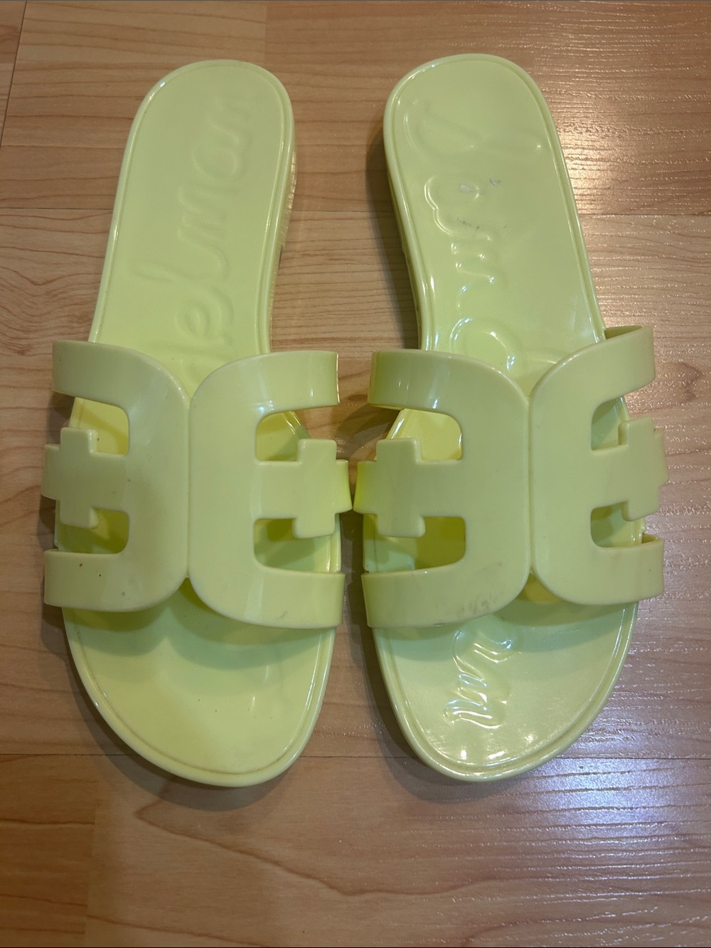 Sam Edelman Lemon Yellow Slide Sandals